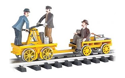 Bachmann G 96201 - Hand Car Avec Remorque, 3 Figurines Et Outils - Échelle G - Occasion