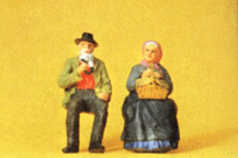 Preiser 45045 Elderly Farmer Seated with Wife