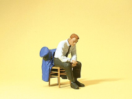 Preiser 45510 Railway Official Seated On Chair w/Jacket