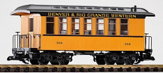Piko 38600 D&RGW Wood Coach #274, Yellow, NO BOX, Collection Item