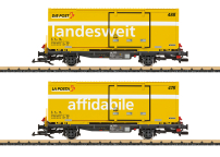 LGB 45886 RhB Post Container Car Set w/Metal Wheels
