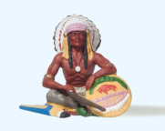 Preiser 54622 Seated Chief w/Rifle & Shield