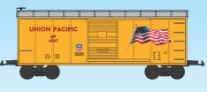 USA Trains R19166A UP (w/Flag) Steel Boxcar #4547, Yellow/Silver