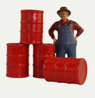 M0607 Industrial Barrels, Red - Set of 4