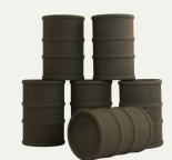 M0612 Wood Barrels, Army Green, Set of 6