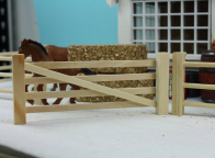 M0667 Wooden Farm Fence, 6 Sections (Including Gate)