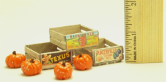 M0914 Vintage Fruit Crates and Pumpkin Set