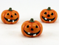 M1208 Full Round Jack-O-Lanterns, Pumpkins, Set of 3