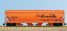 USA Trains R14106 D&RGW 4-Bay Center Flow Covered Hopper, Orange