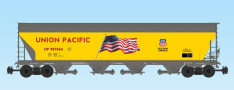 USA Trains R14138 4-Bay Center Flow Covered Hopper, UP w/Flag
