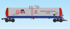 USA Trains R15181 Patriotic 55' Modern Tank Car, Silver/Blue/Red