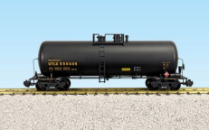 USA Trains R15252 42 Ft Modern Tank Car Black w/Yellow Print - Metal Couplers