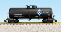 USA Trains R15264 42 Ft Modern Tank Car, Black ADM - Metal Couplers