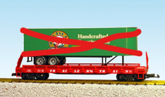 USA Trains R17037 Red Ass Ale Piggyback Flat Car w/o Trailer, Collction Item, No Box