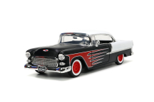 1955 Chevrolet Bel Air Matte Black/White, Hardtop 1/24 Scale Diecast