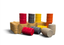 M0619 Wood Barrels, Mixed Colors - Set of 10
