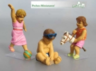 Prehm-Miniaturen 500114 Children at Play, Set 4, 3 Figures - Metal Figure
