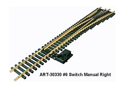 Aristo Craft USA 6 Switch Manual Right Track Brass G Collection