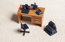 POLA 333156 Desk w/Accessories (Phone, Lamp, Typewriter, Chair)