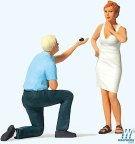 Preiser 44932 Marriage Proposal w/Ring
