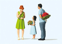 Preiser 44934 Surprise with Flowers, Man, Woman, Daughter