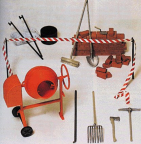 Preiser 45208 Concrete Mixer & Accessories