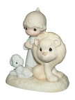 Precious Moments E-9287 Lion, Lamb, and Girl