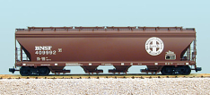 USA TRAINS R14103 BNSF 4 Bay Hopper - Mineral Brown