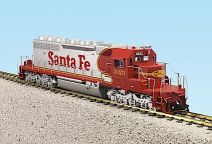 USA Trains R22316 Santa Fe Warbonnet, SD40-2 Diesel Locomotive, Silver/Red, Collection Item