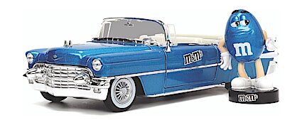 Jada Toys 1/24 - Cadillac Eldorado with M&M's Blue Figure - 1956