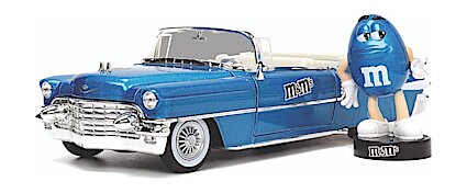 m&m's BLUE&1956 CADILLAC®️ELDORADO (未開封品) Jada M&M's 1956 Cadillac Eldorado Diecast Car with Blue Figure, 1